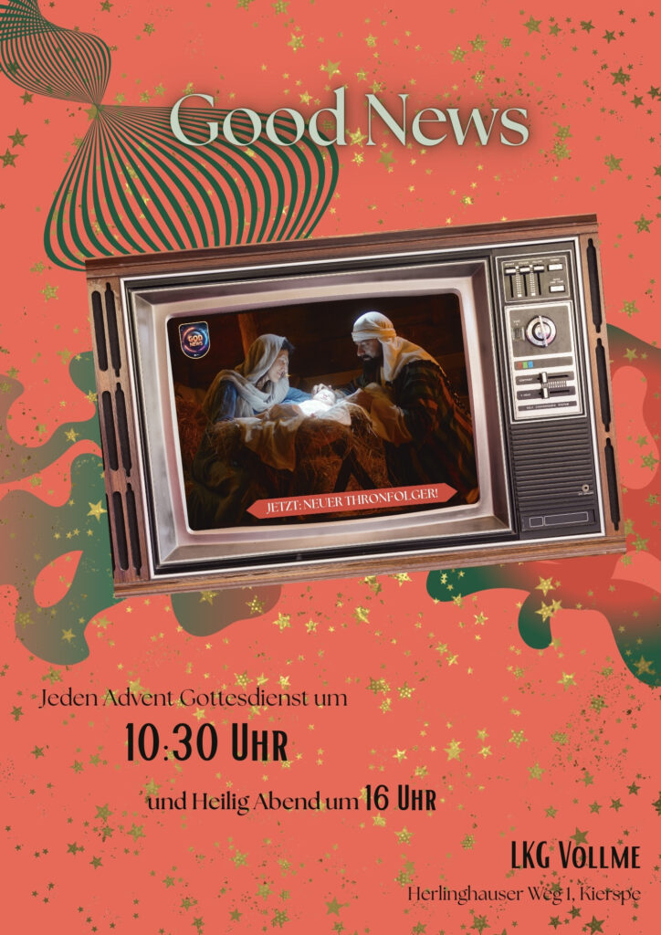 Flyer zur Adventsreihe „GOOD NEWS“, Seite 1
