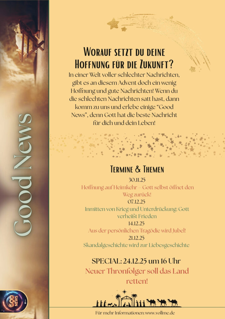 Flyer zur Adventsreihe „GOOD NEWS“, Seite 2