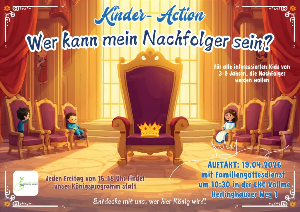 Flyer zur Kids-Action „Wer kann mein Nachfolger sein?“, Seite 1