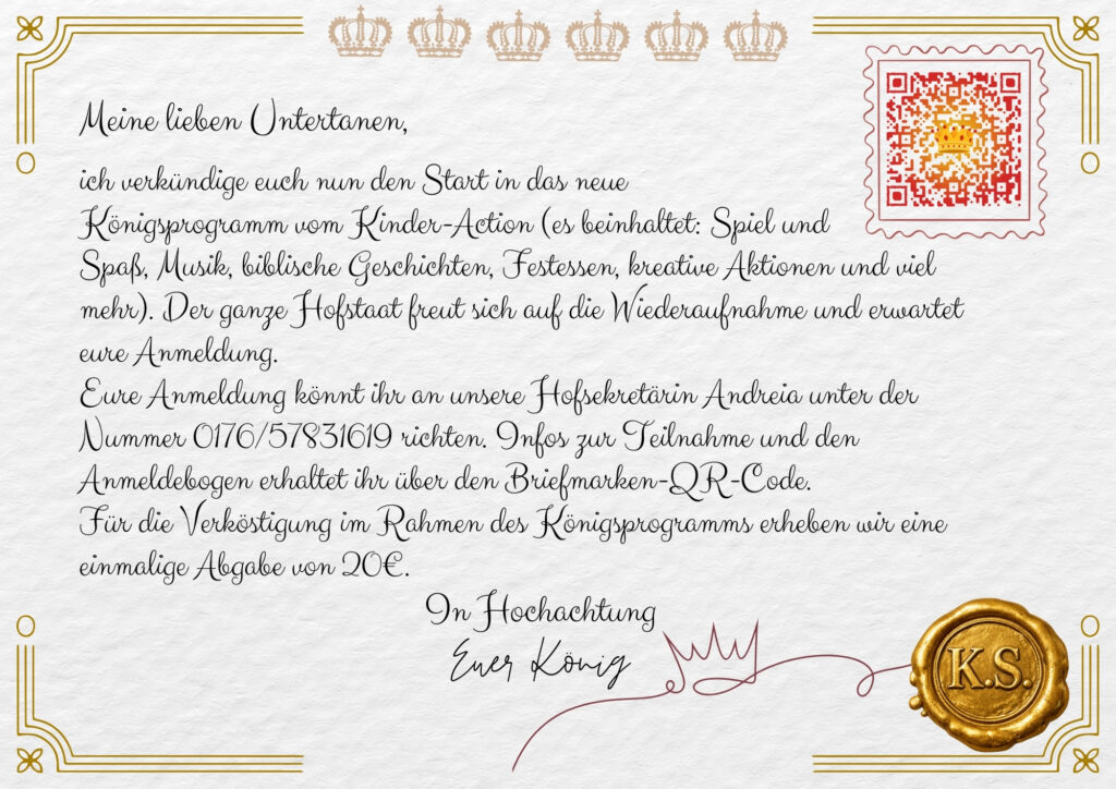 Flyer zur Kids-Action „Wer kann mein Nachfolger sein?“, Seite 2